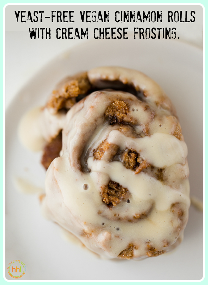 YeastFree Vegan Cinnamon Rolls with Cream Cheese Frosting. Vegan Recipe